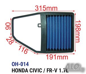 Tikkos спортен панелен филтър OH-014 - HONDA CIVIC FR-V 1.7L