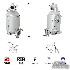 DPF (ДПФ) филтър ASfd5127 за Hyundai Accent/IX 20/I30 Евро 5, дизел, дължина 400 мм