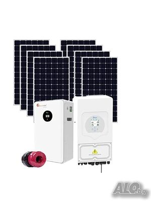 Автономна соларна система 16 kW + инвертор Deye 16 kw + 16 kwh литиева батерия - Монофазна