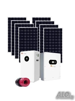 Автономна соларна система 10 kW + инвертор Felicity 10 kw + 5.12 kwh литиева батерия - Трифазна