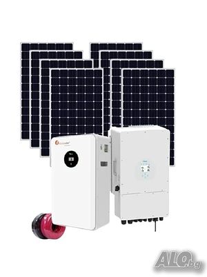 Автономна соларна система 10 kW + инвертор Deye 10 kw + 5.12 kwh литиева батерия - Трифазна