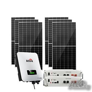 Автономна соларна система 5500W + 10.24 kwh литиева батерия - BMS