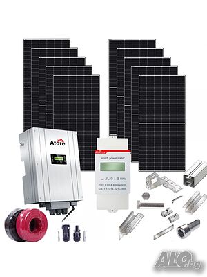 Монофазна OnGrid мрежова фотоволтаична система 5.5kW Afore + Конструкция