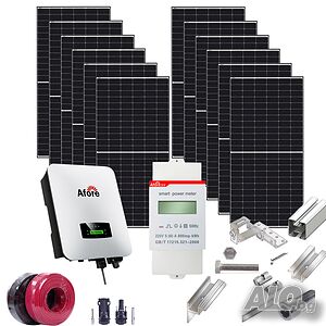 Монофазна OnGrid мрежова фотоволтаична система 8 kW Afore + Конструкция