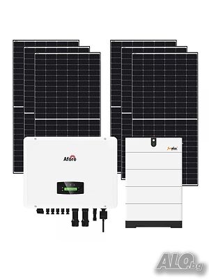 Трифазна автономна соларна система 10kW + 5.12 kwh литиева батерия - High-Voltage