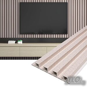 Декоративен PVC Панел - цвят екрю - 16 х 2.4 х 266 см
