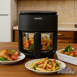 PABAREN 4.5L 1500W Дигитален екран модел от 2025 360 градуса видимост на храната