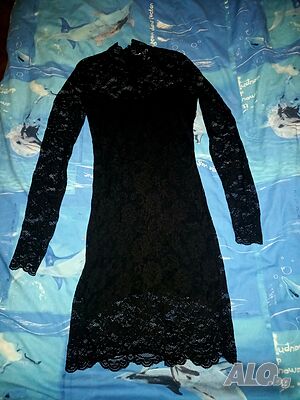 Черна рокля с дантела H& M