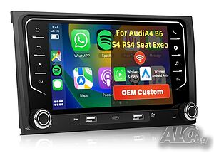 Мултимедия за Audi A4, B6, B7, RS4, навигация, Android, плеър, 2DIN, A4, Андроид, двоен дин, А4