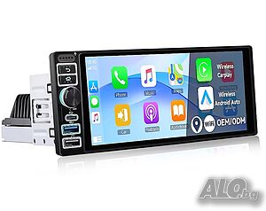 Мултимедия Android Auto, Carplay, плеър, единичен дин, навигация, кола, автомобил, 1DIN, с Андроид
