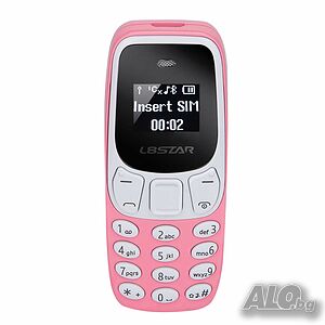 Мини телефон, BM10, с промяна на гласа, малък телефон, L8Star BM10, Nokia 3310 Нокия, розов