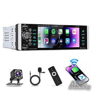 Мултимедия, Carplay, Android Auto, плеър за кола Автомобил, единичен дин, USB блутут MP3 дисплей тъч