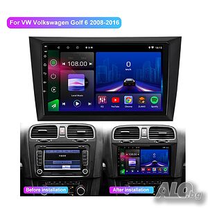 Мултимедия, Двоен дин, Навигация за VW Golf 6, за Volkswagen, плеър 9“, екран, Android, Голф, шест