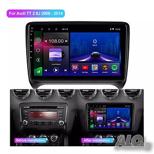 Мултимедия за Audi TT, 2 DIN, MP3 плеър с Екран 9”, Android, Навигация, Ауди ТТ, Двоен дин Audi TT,