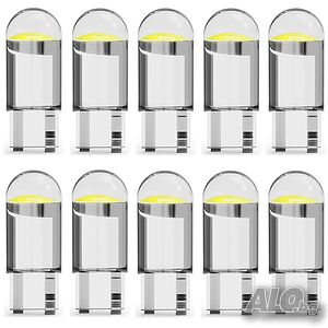 10 броя Автомобилна LED T10 крушка за габарити, за автомобил, Т10 крушки за кола, 12V бяла светлина