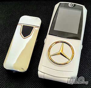 Телефон Mercedes, Луксозен метален, телефон с капаче, Мерцедес, Тип Nokia, GSM, мобилен телефон