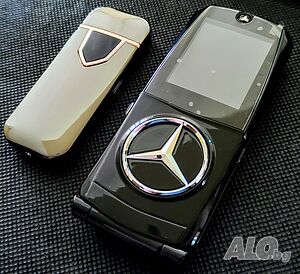 Телефон Mercedes, Луксозен метален, телефон с капаче, Мерцедес, Тип Nokia, GSM, мобилен телефон