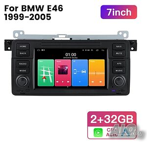 Мултимедия, за BMW E46, 3, Двоен дин, M3, Навигация, плеър, екран Android, 316i, 318, 320, 325, 335