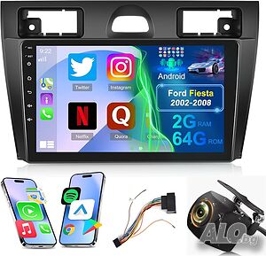 Мултимедия за Ford Fiesta Android, Двоен дин, Навигация, Форд Фиеста, плеър, 9“ екран, 2DIN