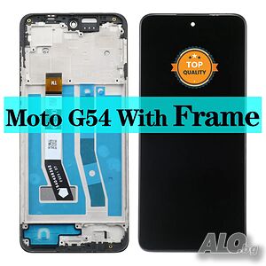 Дисплей за Motorola Moto G54, G14, XT2343-1, LCD, тъч скрийн, с рамка, екран, LED XT2343-2, LED, G54