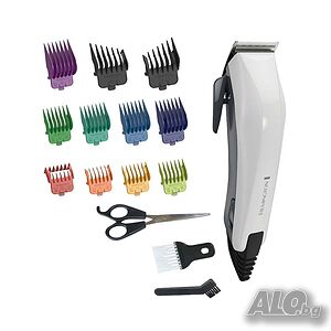Нова машинка за подстригване Remington HC5035 ColourCut, Самозаточващи ножове, 11 приставки