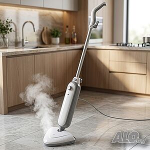 Мощен парен моп 1300W - дълбоко почистване, 25 г/мин пара и приставка за килими,