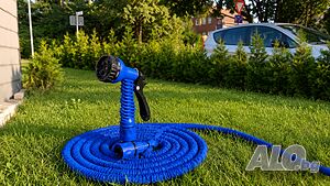 Разтегателен градински маркуч Magic Hose 15 м - Удължава се до 3 пъти, без усукване,