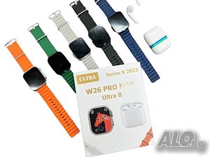 Комплект Smart часовник + TWS слушалки W26 Pro Max ULTRA Друг часовник Комплект Smart часовник + TWS слушалки W26 Pro Max ULTRA | Смарт часовници, Фитнес гривни | София