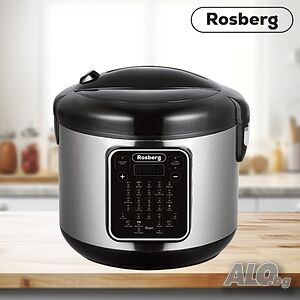 Мултикукър с 31 програми Rosberg, 780W, 5L, Незалепващо покритие, Инокс