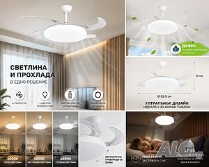 Осветление + Вентилатор = Максимален комфорт с минимален разход!
