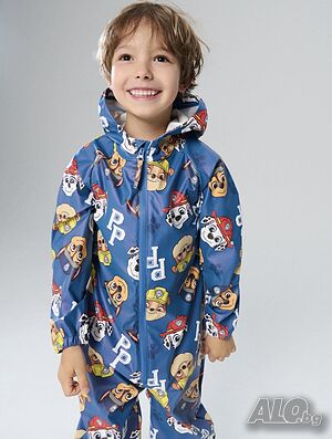 Нов Детски дъждобран яке и панталон Пес Патрул Paw Patrol цял гащеризон 116см