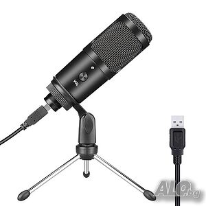 Кондензаторен usb микрофон за Youtube, TikTok, стрийминг, караоке и записи в студио