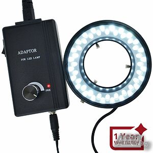 Пръстеновидна LED лампа с 48 крушки за микроскопи и камери (60 мм максимален диаметър)