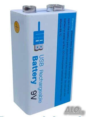 Презареждаема акумулаторна батерия 9V, 6800mAh, li-ion, USB Type C