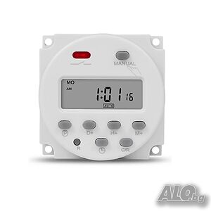 Таймер, седмичен програматор за външен монтаж, 12V, 24V или 220V