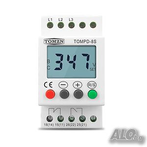 TOMPD-8S, Регулируема защита от ниско/свръх напрежение на 380V за шина