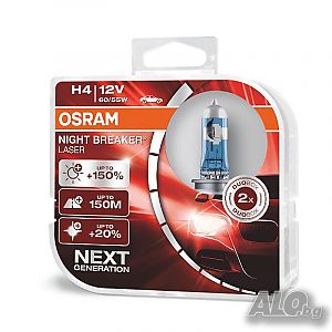 Крушки Osram H4 12V / 55/60W Night Breaker Lasere +150%
