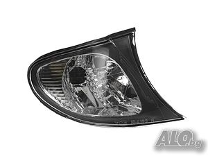 BMW 3 (E46) / Преден десен кристален мигач с черен кант за БМВ 3 Е46 2001-2005