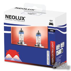 H4 Neolux 12V 60/55W Extra Light +150% / Крушки Неолукс Х4 60/55 вата +150%