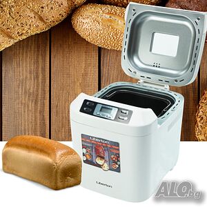 Хлебопекарна Liberton LBM-6302/BM1333, 600W, 900гр., 12 програми, Таймер, Бял, 2 ГОДИНИ ГАРАНЦИЯ
