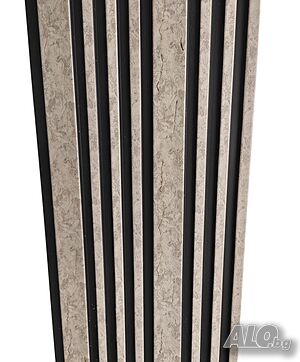 Интериорен панел за стена Gerdani BG, 290x12.5cm, Сив и черен