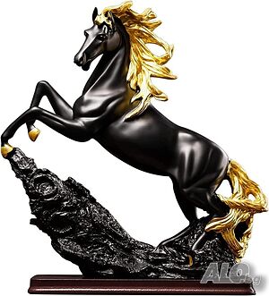Декоративна фигура Gerdnai BG, статуетка, кон, 40см, Черен