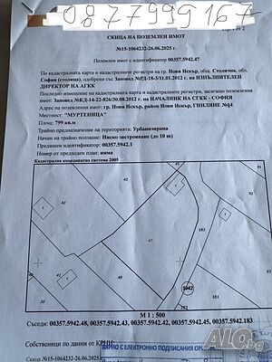 Продавам поземлен имот - гр. София - 800 кв.м.