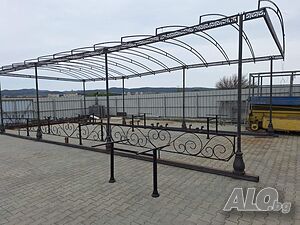 Метална пергола (шатра) 12×5 м (60 кв.м) от масивно желязо - здрава конструкция