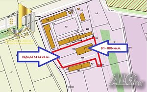 Продава ПРОМ. ПОМЕЩЕНИЕ 886 кв.м. с парцел 6174кв.м. (без комисионна)
