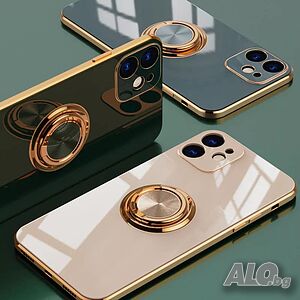Луксозен кейс с ринг холдър за Iphone