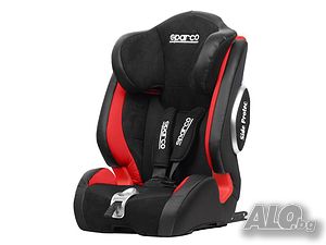 Детска седалка за Кола SPARCO 9-36 кг ISOFIX, черно-червен с Хомологация ECE R44/04