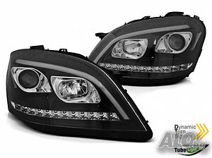 Комплект тунинг фарове за Mercedes ML W164 2005-2008 с черна основа, ляв и десен