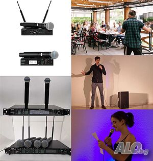 Безжични професионални микрофони Shure ULXD24,QLXD4,Axient AD4D(2к) и AD4Q(4к) под Наем