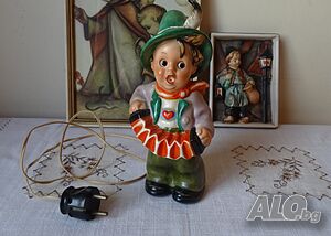 Оригинална настолна лампа - фигурка на Hummel Goebel и картини.